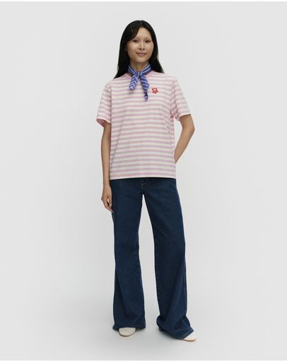 light pink, off white, red