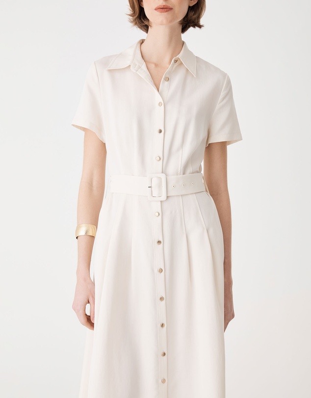 Forcast - Ebony Tencel Cupro Shirt Dress