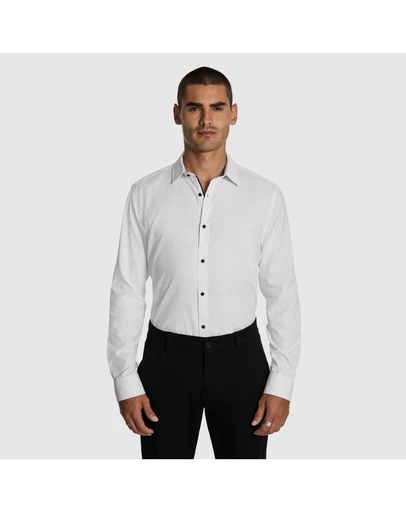 yd. - Heart Textured Slim Shirt