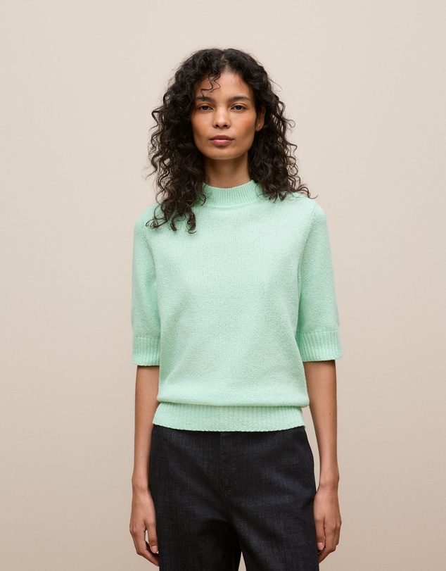 Trenery - Boucle Mock Neck in Peppermint