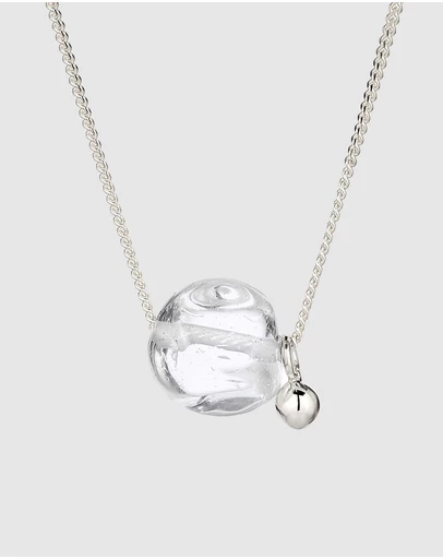 Elli Jewelry - Rock Crystal Sphere Pendant Necklace in 925 Silver