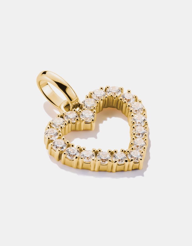 THOMAS SABO - THOMAS SABO Connect Charm heart with white stones in Gold