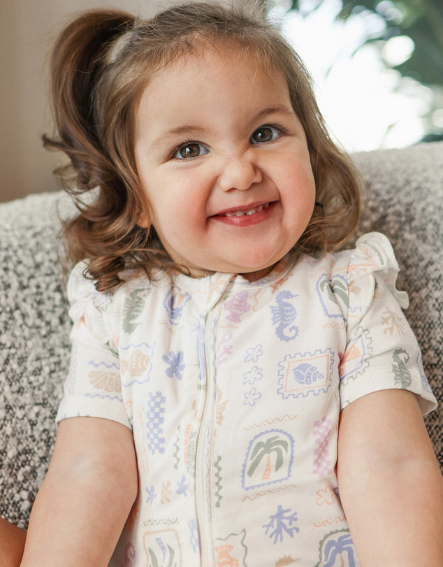 Kynd Baby - Frill Short Sleeve Onesie in Resort