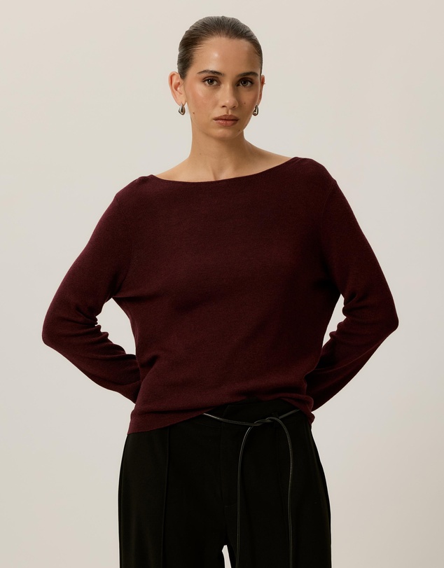 Tussah - Violet Fine Knit Boat Neck Top