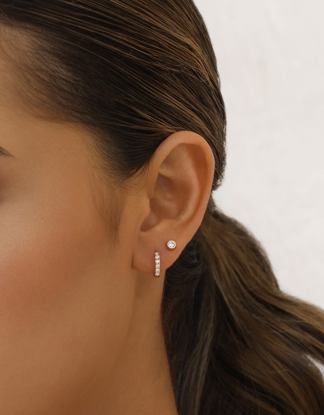 The Silver Collective - Jet Earrings Rose Gold