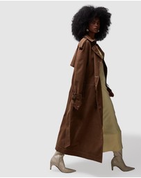 TOPSHOP - Longline Oversized Faux Suede Trench Coat