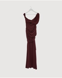 Revibe - Repaired CHANCERY Margot One Shoulder Drape Maxi Dress - AU 14