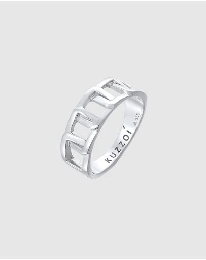 Kuzzoi - ICONIC EXCLUSIVE - Chain Look Band Ring in 925 Sterling Silver