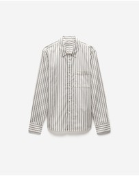 Calibre - Relaxed Cotton Striped Shirt Black Stripe