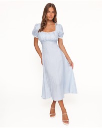 Petal & Pup - Francine Lace Midi Dress - Blue Ditsy Floral