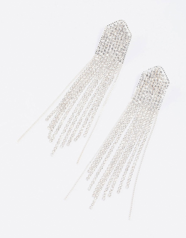 Lovisa - Silver Multi Chain Pointed Drop Earrings