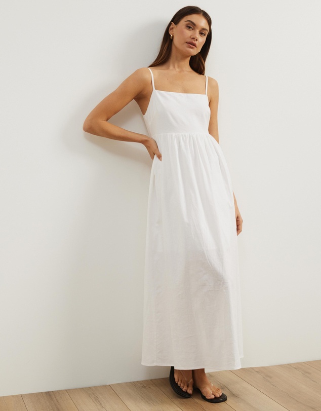 Atmos&Here - Alex Linen Blend Empire Waist Midi Dress