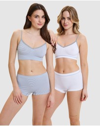 Billet Doux - Zen Attitude Crop Top Style Wirefree Bralette - 2 Pack