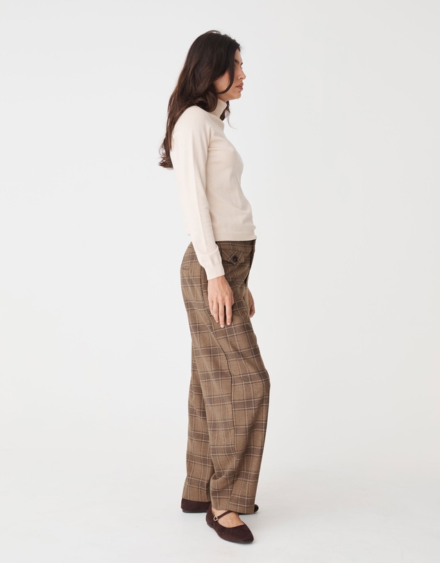 Forcast - Lani Barrel Leg Check Pants