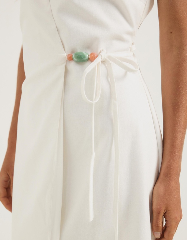 Atmos&Here - Chloe Midi Wrap Dress With Bead Detail