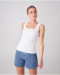 Ceres Life - Zaeli Contour Rib Square Neck Tank