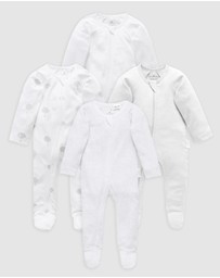 Purebaby - 4 Pack Zip Growsuit-Babies