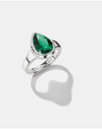 THOMAS SABO - THOMAS SABO Ring with Green Teardrop Stone Silver