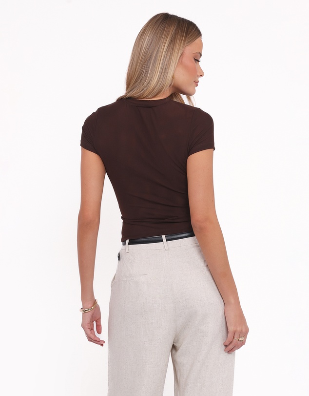 Petal & Pup - Vivian Mesh Tee - Brown