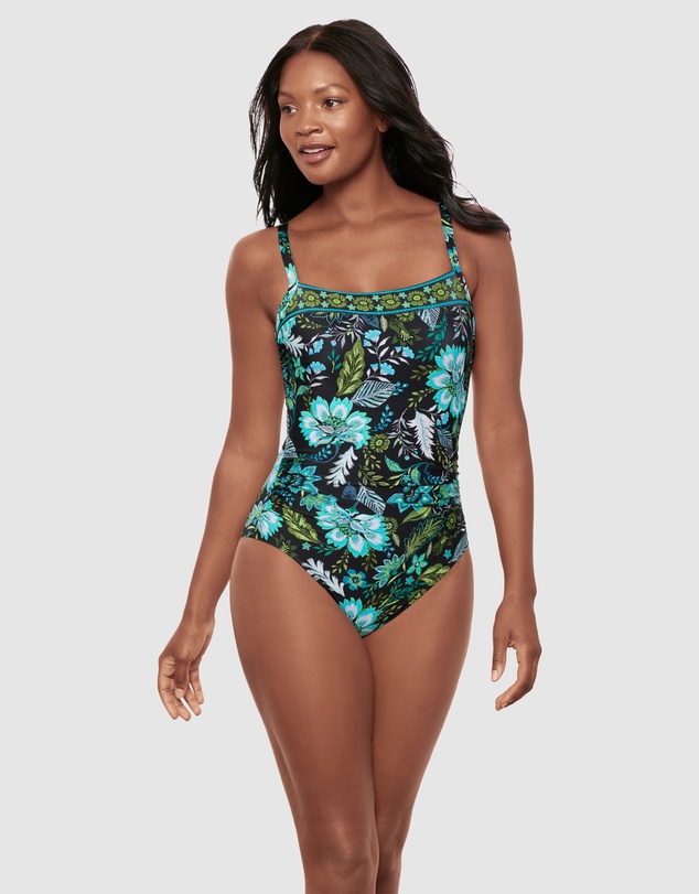 Miraclesuit Swimwear  - Florica Kara Underwired Square Neck Shaping Swimsuit