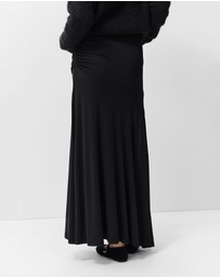 UNISON - Ruched Mesh Maxi Skirt