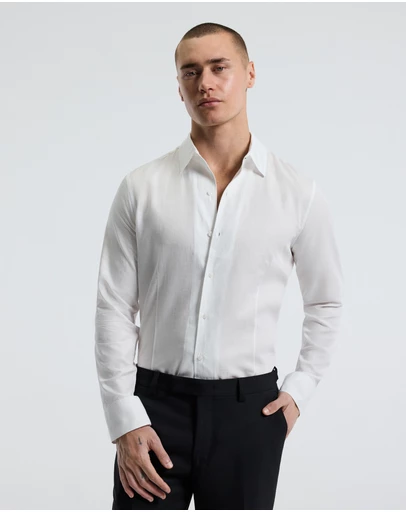 Calibre - Refined Cotton Linen Shirt White