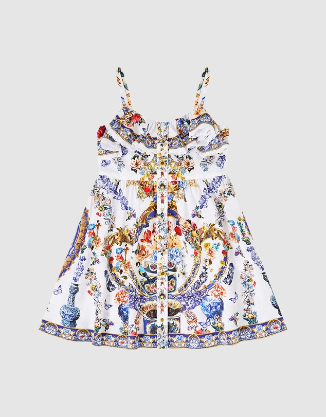 Camilla - Strappy Button Through Mini Dress - Kids-Teens