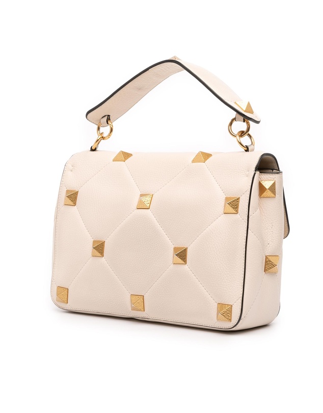 Pre-Loved by Azura Reborn - Pre-Loved Large Grained Calfskin Roman Stud Satchel