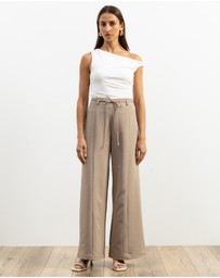 Atmos&Here - Kyra Tie Belt Tailored Pants