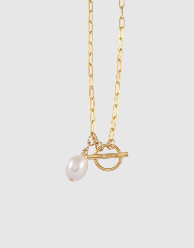 Von Treskow - Fine Clip Chain Necklace with Oval Pearl