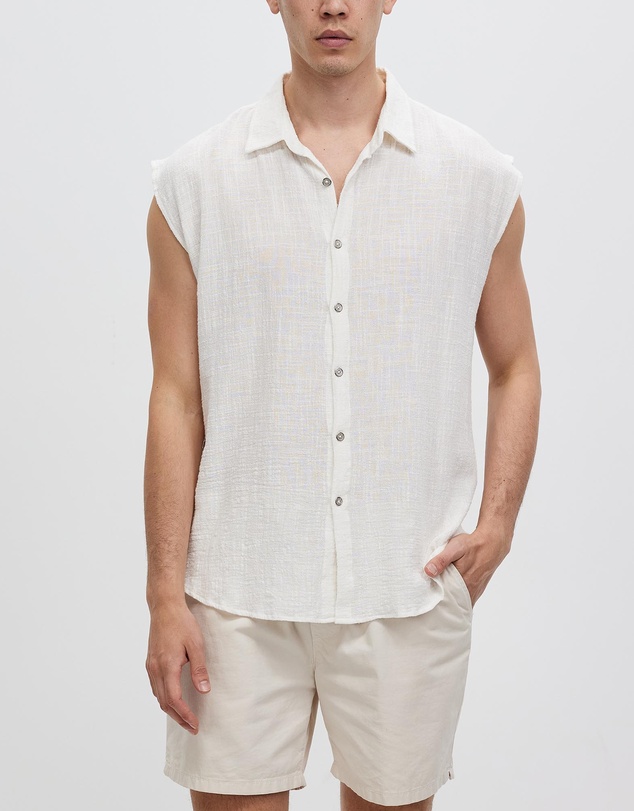 Merlino Street - Cotton Rami Sleeveless Shirt
