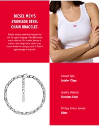 Diesel - Metamorph Silver Tone Bracelet