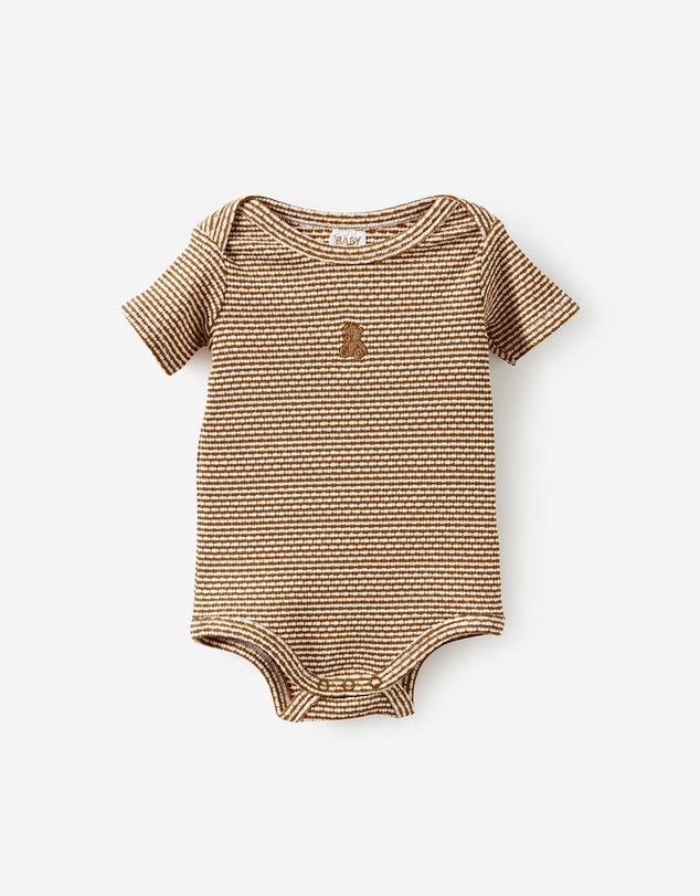Cotton On Kids - Organic Pointelle Short Sleeve Bubbysuit