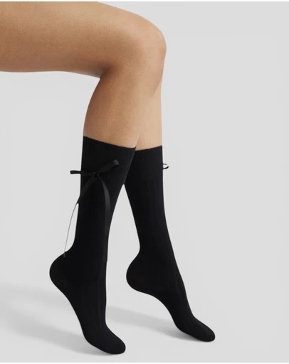 High Heel Jungle - Prima Cotton With Satin Ribbon Socks