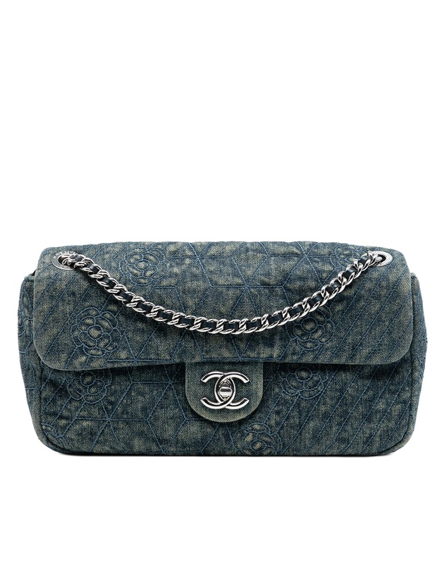 Pre-Loved by Azura Reborn - Pre-Loved Medium Embroidered Denim Camellia Flap