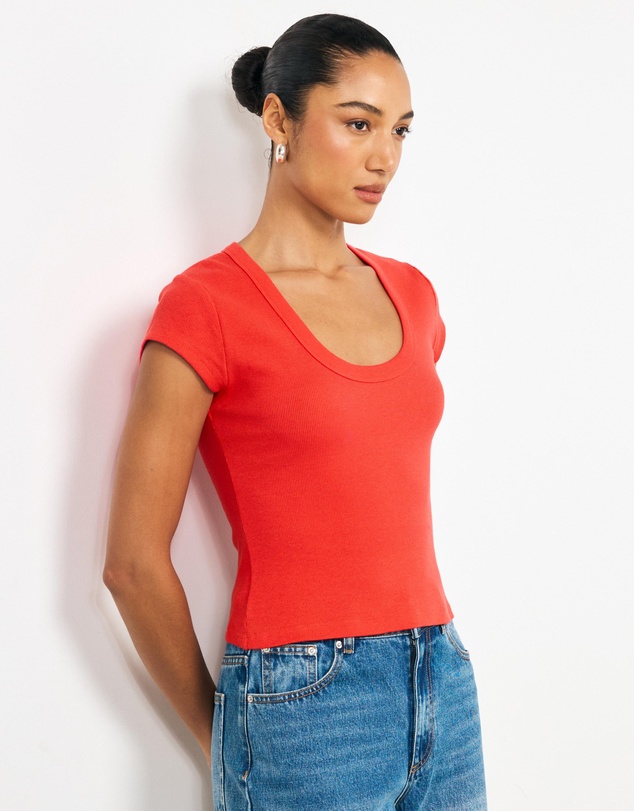 AERE - Deep Scoop Cotton T-Shirt