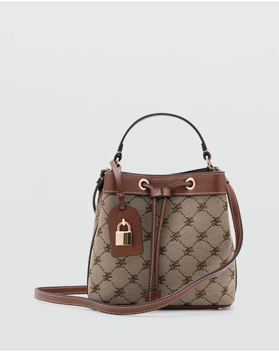 M.N.G - Jacquard Bucket Bag with Logo