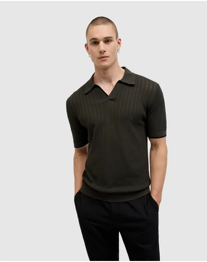 Politix - Anderson Stripe Texture Knit Polo