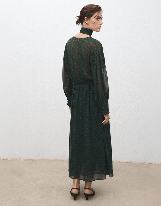 M.N.G - Printed Dress With Foulard
