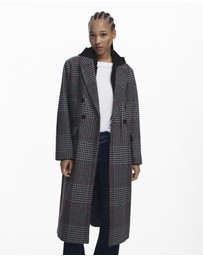 Desigual - Tartan coat removable hood