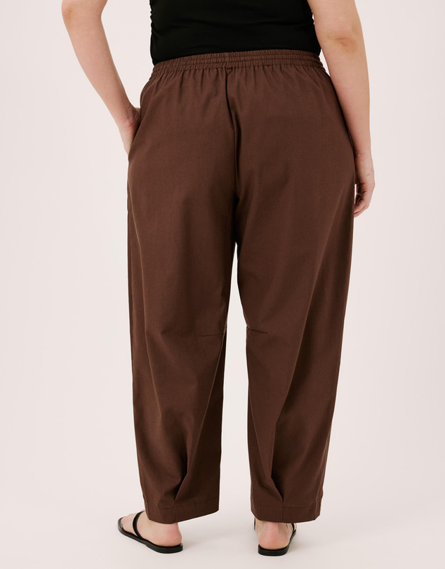 Atmos&Here Curvy - Clara Linen Blend Barrel Leg Pants