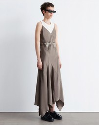 & Other Stories - Asymmetrical Satin Slip Midi Dress