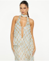Dazie - Afloat Check Halter Top