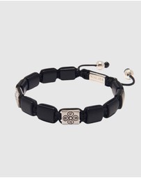 Nialaya Jewellery - The Dorje Flatbead Collection - Matte Onyx and Silver