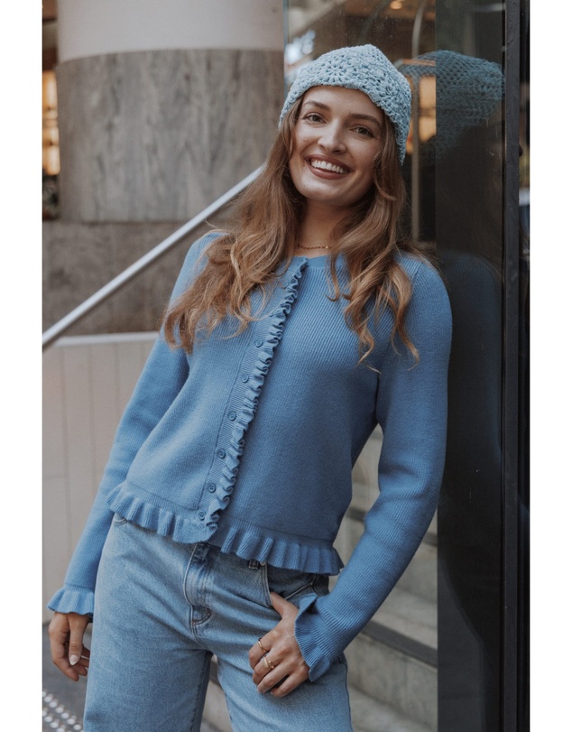 Petal & Pup - Fiori Frill Cardigan - Denim Blue