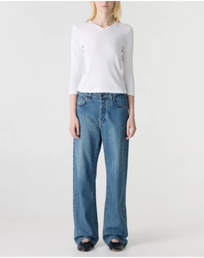 Bassike - 3/4 Sleeve V-Neck T-Shirt