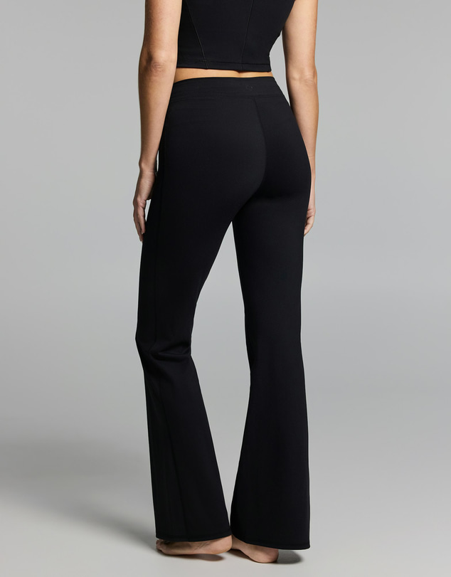 Rockwear - No Front Seam Tie Front Slim Flared Tights