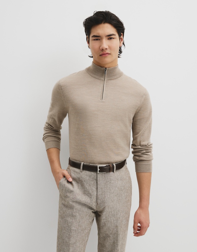 Country Road - Australian Merino Long Sleeve Vam Half Zip Knit