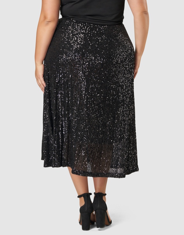 Pink Dusk by Curve Project - Sure Thing Sequin Skirt