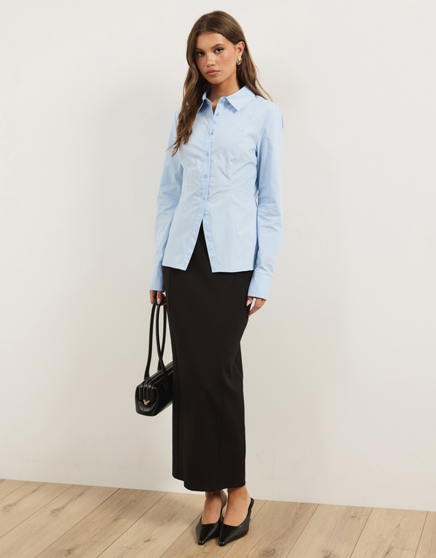 Atmos&Here - Amara Split Hem Structured Poplin Shirt